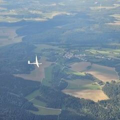 Flugwegposition um 14:41:23: Aufgenommen in der Nähe von Sigmaringen, Deutschland in 1834 Meter